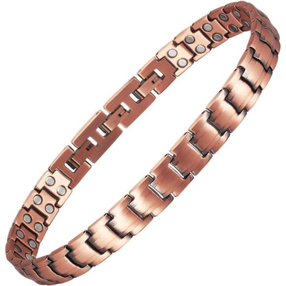 Men Pure Copper Anklet, 10'' Magnetic Ankle Bracelet with Magnets, Gorgeous Gift - Picture 1 of 7